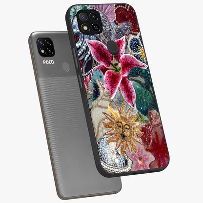 Beaded Garden Fantasy Glass Case displayed in angled mockup highlighting fantasy inspired floral bead pattern.