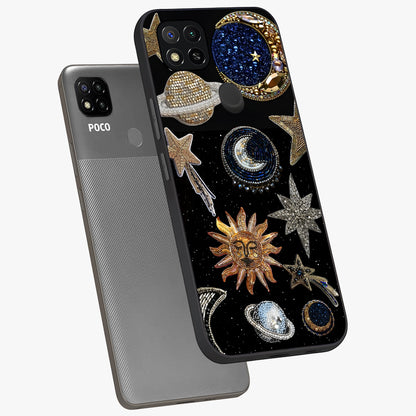 Celestial Gem Constellations Glass Case displayed in angled mockup highlighting gemstone inspired constellation design.