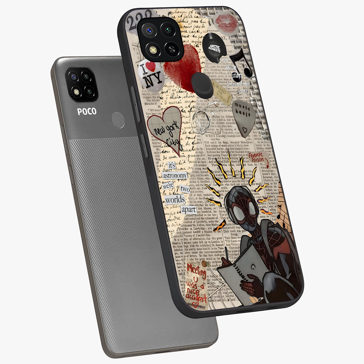 City Dream Sketch Glass Case displayed in angled mockup highlighting minimal city illustration with aesthetic sketch style.