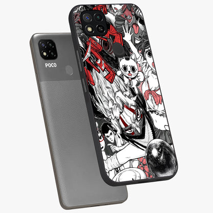 Crimson Chaos Panel Glass Case displayed in angled mockup highlighting chaotic panel style design with modern graphic theme.