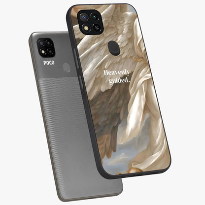 Divine Winged Grace Glass Case displayed in angled mockup highlighting graceful wing design with divine aesthetic style.