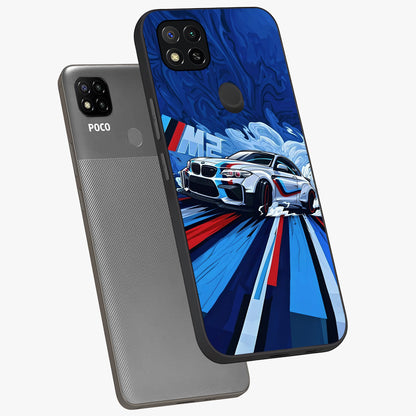Drift Power Rush Glass Case displayed in angled mockup highlighting powerful drift car design with sporty aesthetic style.