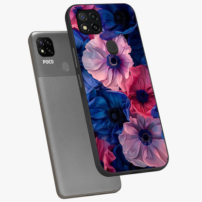 Flower Paper Art Pattern Glass Case displayed in angled mockup highlighting layered paper flower design with artistic aesthetic.