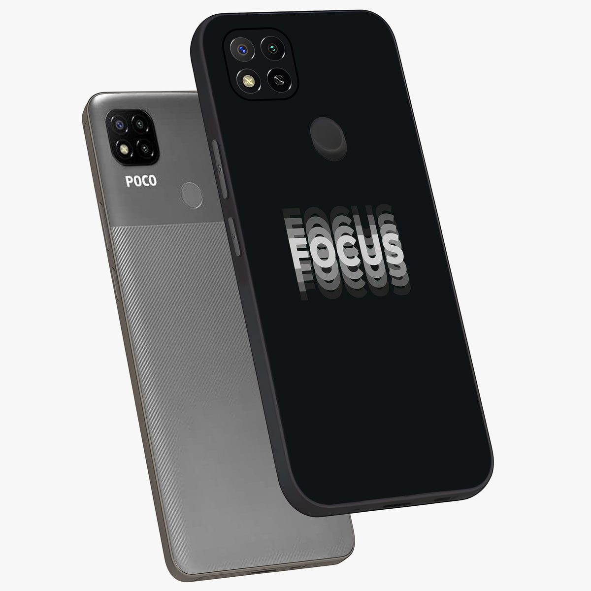 Focused Blade Discipline Glass Case displayed in angled mockup highlighting clean minimal text artwork with modern aesthetic style.