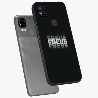 Focused Blade Discipline Glass Case displayed in angled mockup highlighting clean minimal text artwork with modern aesthetic style.