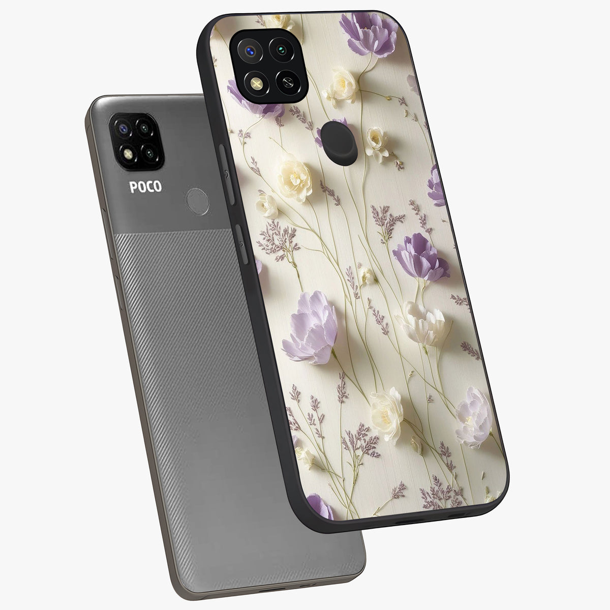 Lilac Breeze Harmony Glass Case displayed in angled mockup highlighting calm lilac breeze design with soothing aesthetic style.