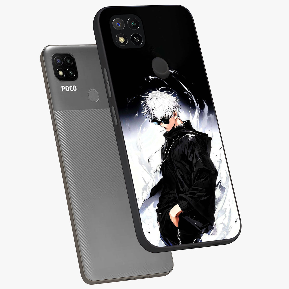 Limitless Shadow King Glass Case displayed in angled mockup highlighting dramatic dark hero design with intense aesthetic.