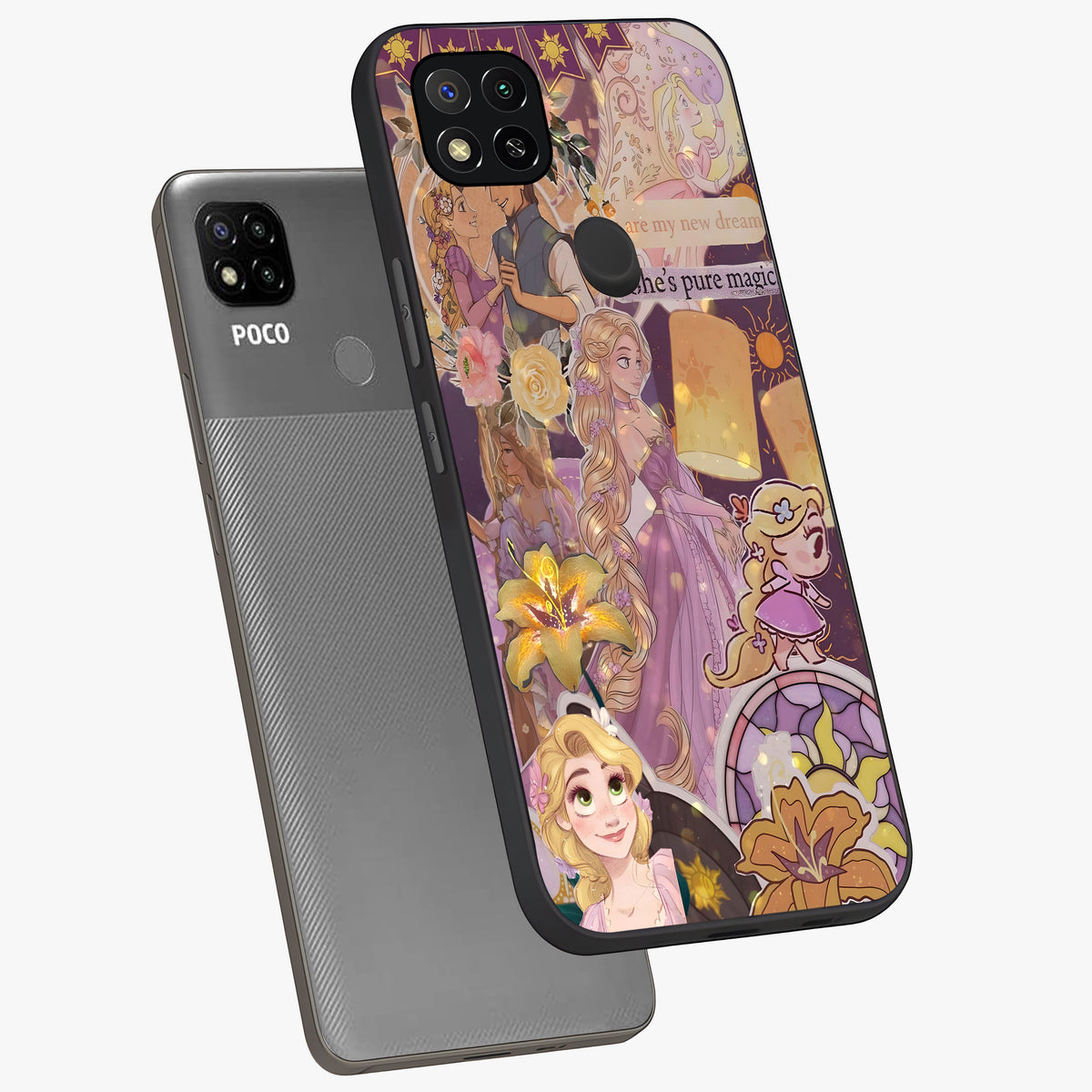 Magical Tangled Dream Glass Case displayed in angled mockup highlighting whimsical fantasy design with magical aesthetic.
