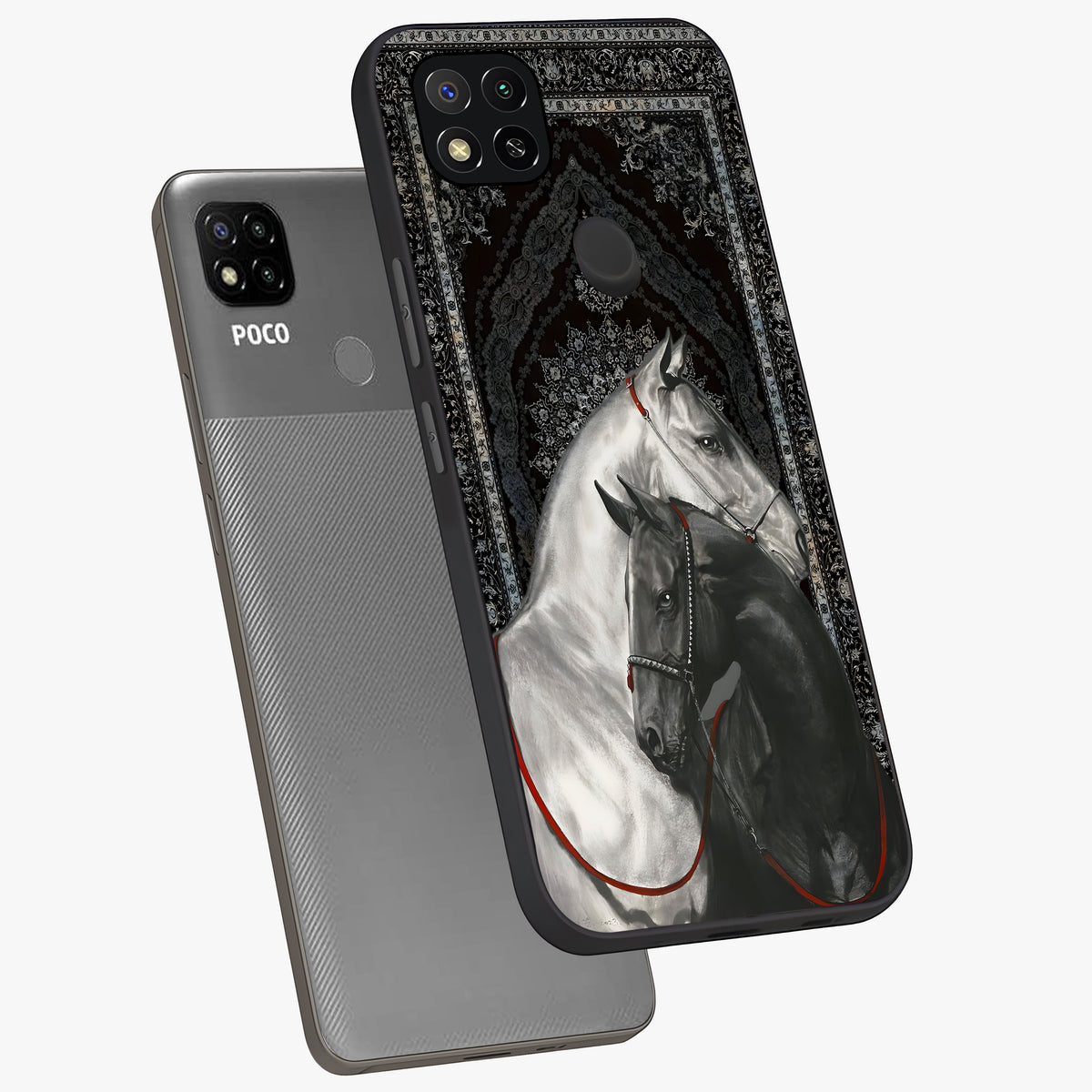 Majestic Ride Legacy Glass Case displayed in angled mockup highlighting sleek vehicle design with bold racing aesthetic.