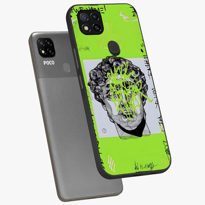Neo Graffiti Rebellion Glass Case displayed in angled mockup highlighting urban street art design with rebellious aesthetic.