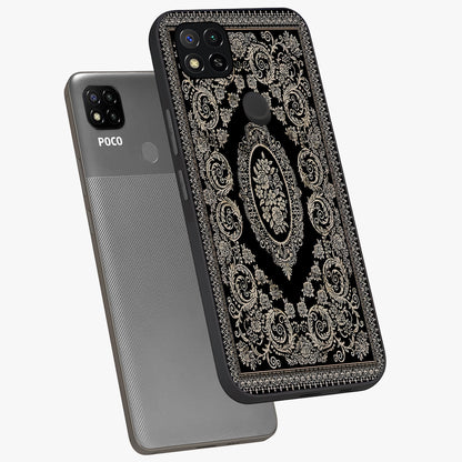 Noir Bloom Elegance Glass Case displayed in angled mockup highlighting refined flower design with stylish noir aesthetic.