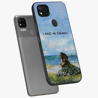Peace Beyond War Glass Case displayed in angled mockup highlighting meaningful message design with artistic aesthetic style.