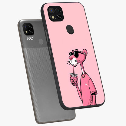 Pink Panther Glass Case displayed in angled mockup highlighting playful cartoon character design with vibrant pink aesthetic.