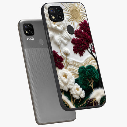 Radiant Bloom Elegance Glass Case displayed in angled mockup highlighting graceful floral design with radiant aesthetic style.