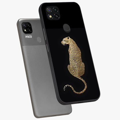 Regal Leopard Glass Case displayed in angled mockup highlighting powerful animal illustration with stylish wild aesthetic.
