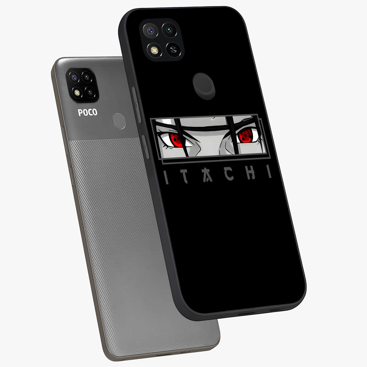 Scarlet Gaze Dominance Glass Case displayed in angled mockup highlighting intense visual design with bold scarlet aesthetic.