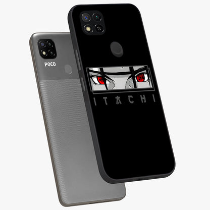 Scarlet Gaze Dominance Glass Case displayed in angled mockup highlighting intense visual design with bold scarlet aesthetic.