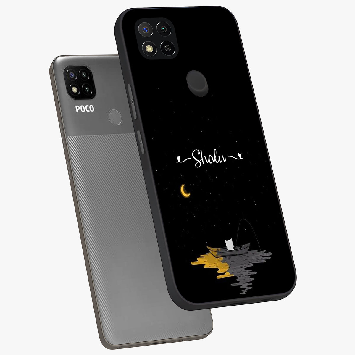 Silent Night Row Glass Case displayed in angled mockup highlighting peaceful evening design with dreamy night aesthetic.