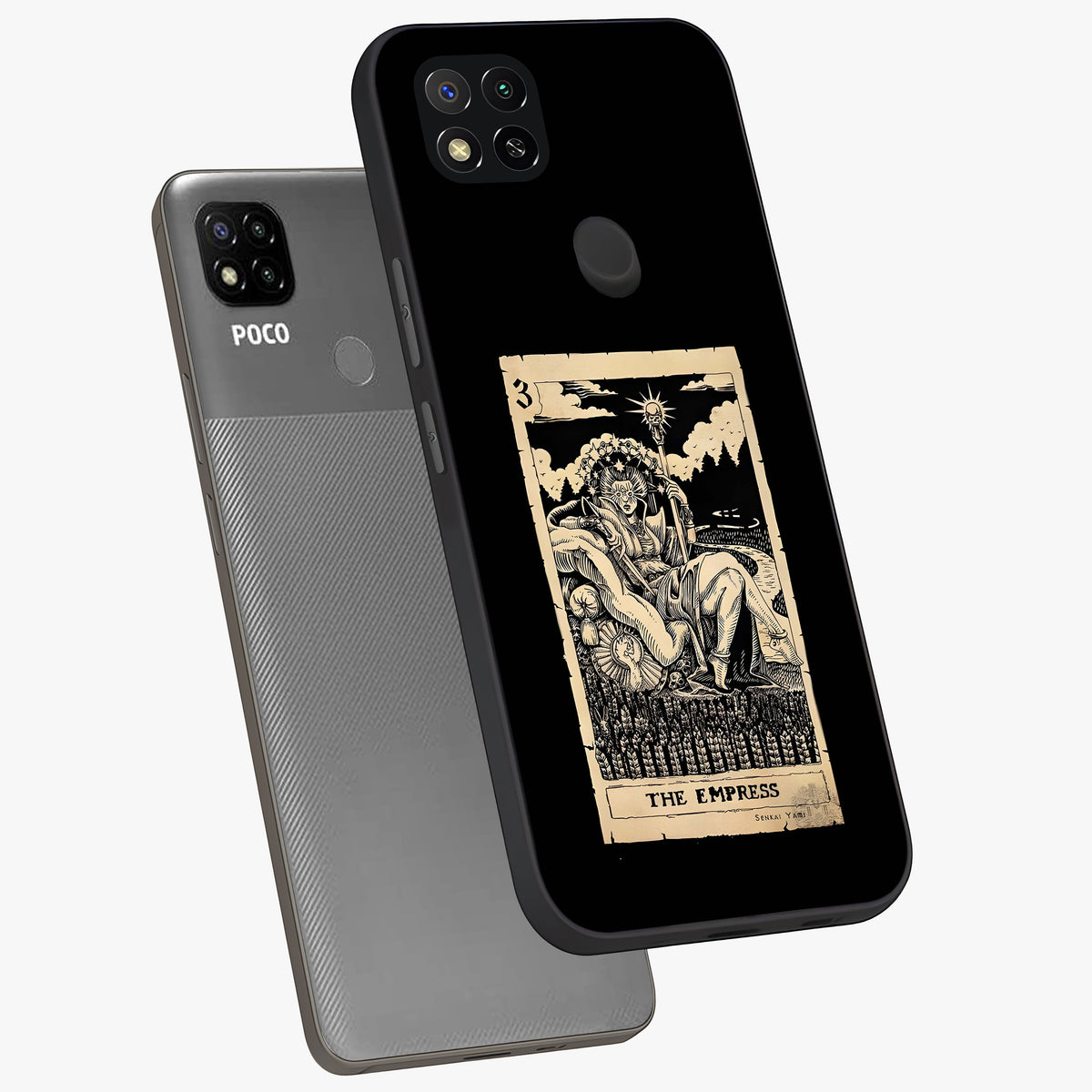 The Empress Glass Case displayed in angled mockup highlighting elegant royal design with majestic aesthetic style.