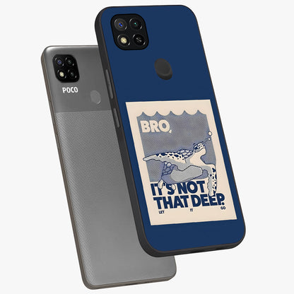 Worry Less Swim Glass Case displayed in angled mockup highlighting fun typography design with relaxed aesthetic style.