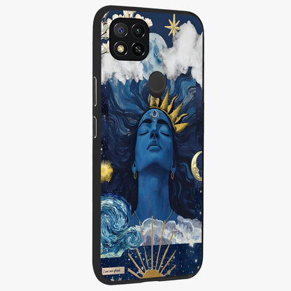 Aesthetic Lord Shiva Glass Case upright view showcasing powerful Lord Shiva artwork with devotional theme.