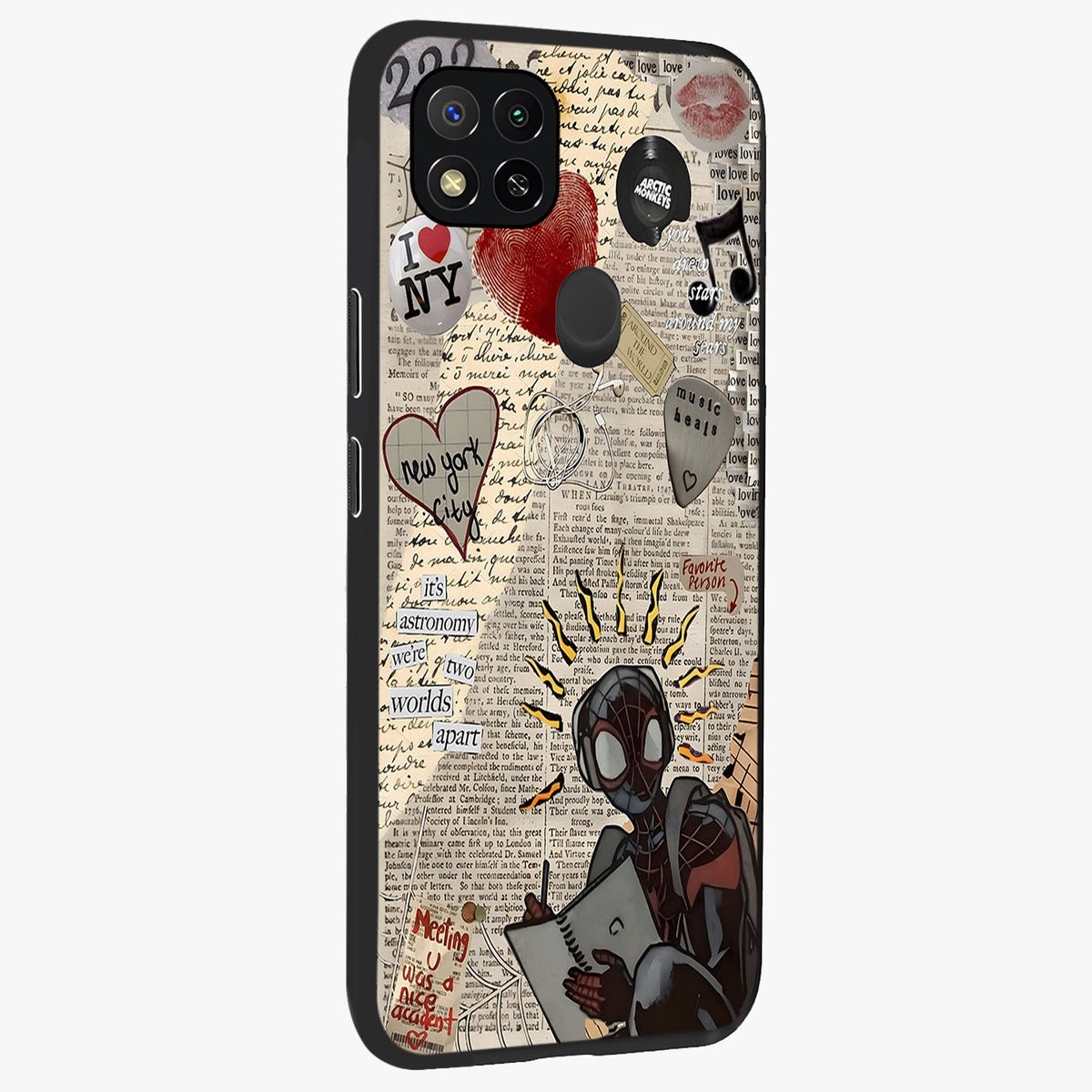City Dream Sketch Glass Case upright view showcasing urban skyline artwork with stylish hand drawn design.