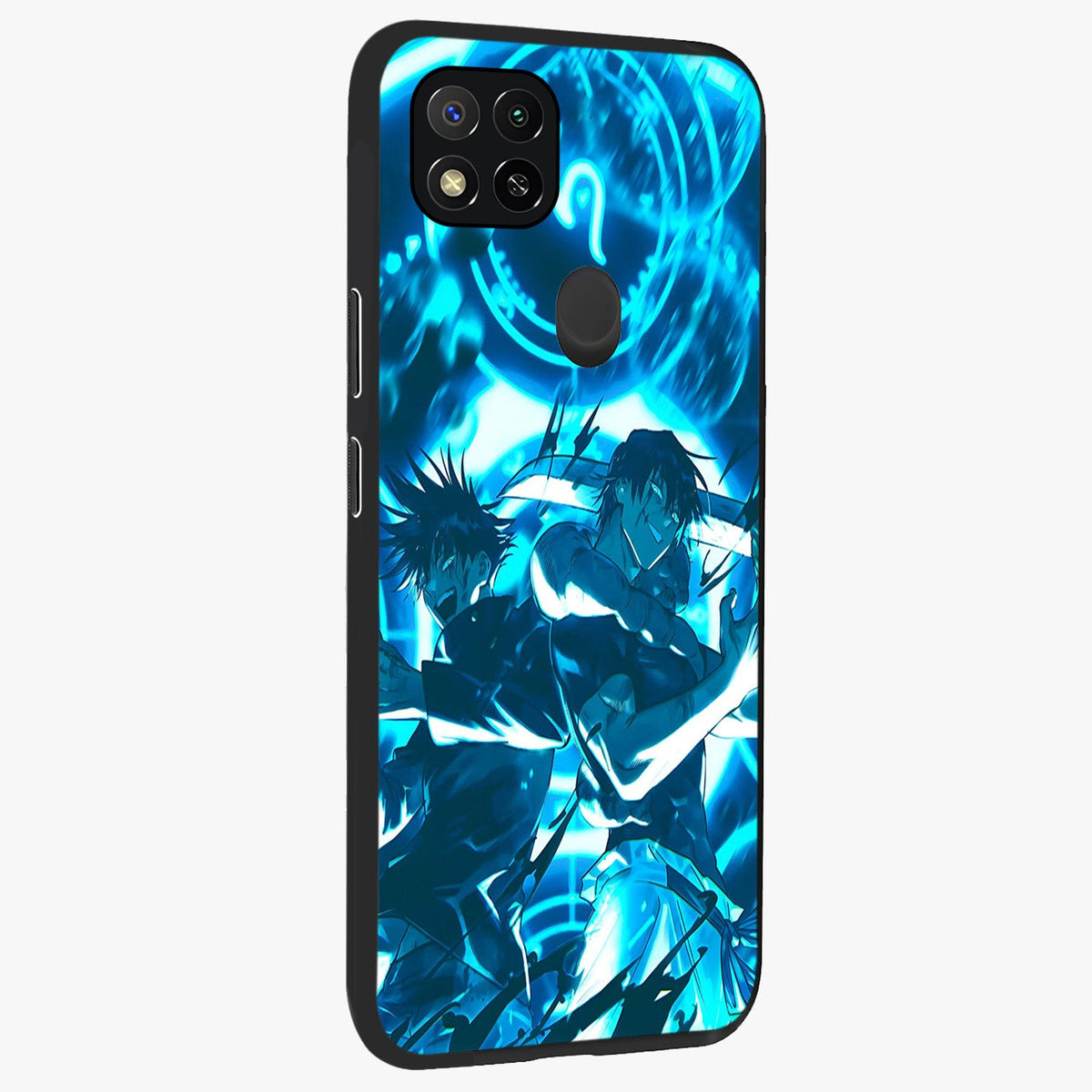 Cursed Energy Clash Glass Case upright view showcasing dramatic clash artwork with bold supernatural theme.