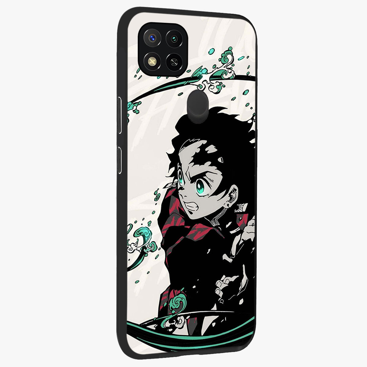 Demon Slayer Glass Case upright view showcasing powerful anime artwork with intense warrior theme.