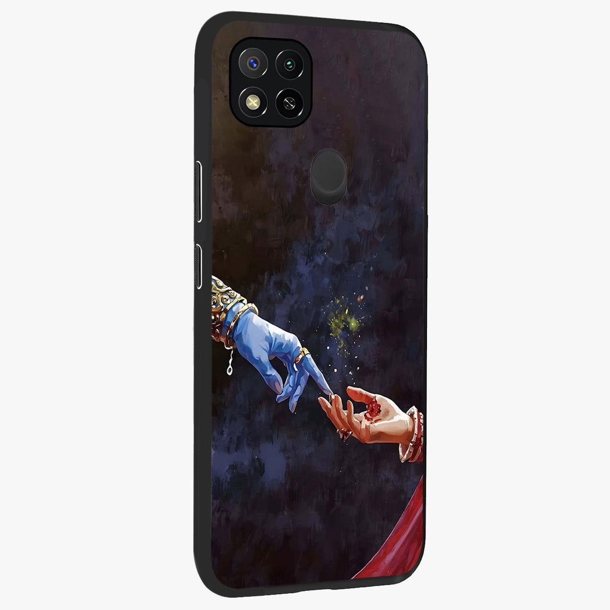 Divine Touch Eternal Glass Case upright view showcasing peaceful spiritual artwork with eternal divine theme.