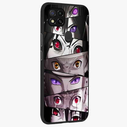 Eyes of Destiny Glass Case upright view showcasing symbolic eye artwork with dramatic artistic theme.