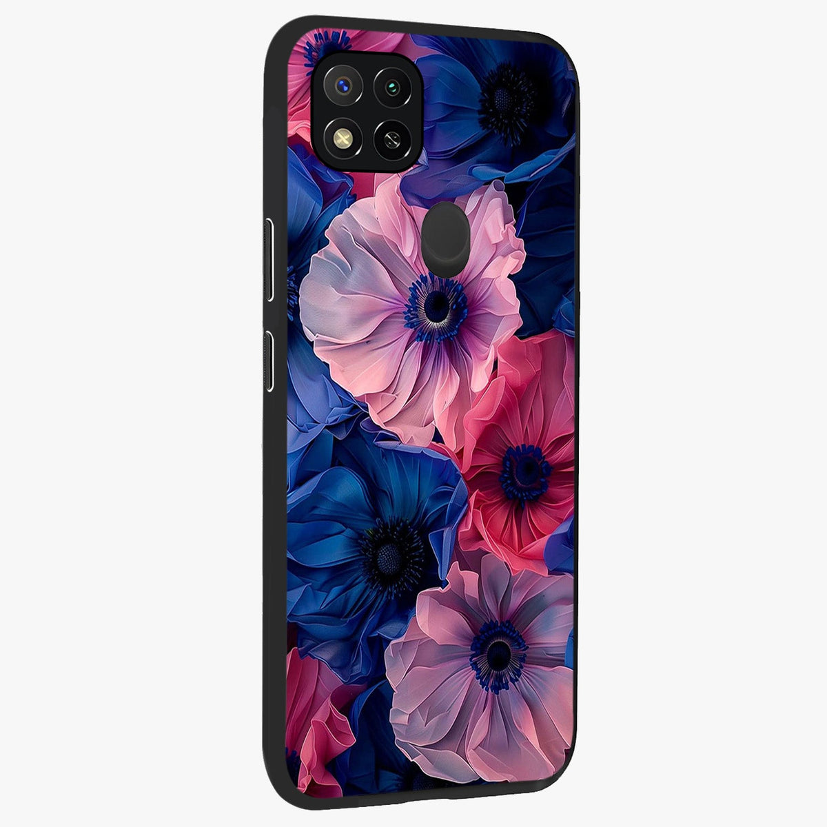 Flower Paper Art Pattern Glass Case upright view showcasing decorative paper floral artwork with creative craft style.