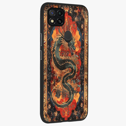 Inferno Dragon Soul Glass Case upright view showcasing intense dragon artwork with fantasy fire theme.