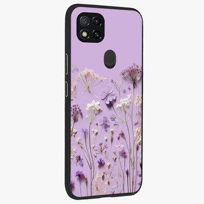 Lavender Blossom Dream Glass Case upright view showcasing delicate lavender blossom artwork with peaceful floral theme.
