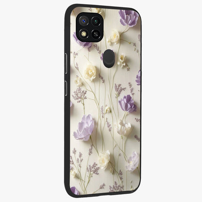 Lilac Breeze Harmony Glass Case upright view showcasing delicate lilac artwork with peaceful floral theme.