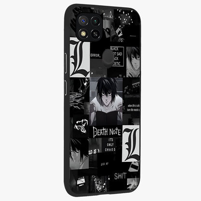 Midnight Chaos Mind Glass Case upright view showcasing expressive abstract artwork with bold dark theme.
