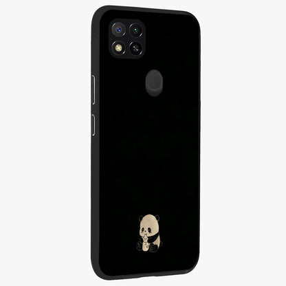 Midnight Panda Love Glass Case upright view showcasing charming panda artwork with playful romantic theme.