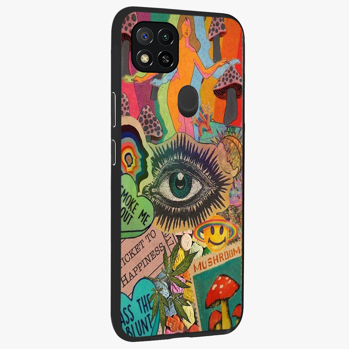 Mystic Eye Wonderland Glass Case upright view showcasing symbolic eye artwork with mysterious fantasy theme.