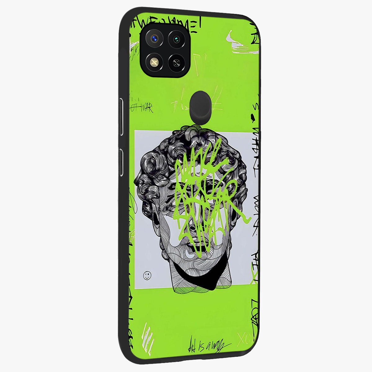 Neo Graffiti Rebellion Glass Case upright view showcasing colorful graffiti artwork with bold modern street style.
