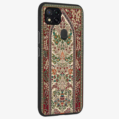 Persian Inspired Glass Case upright view showcasing decorative Persian artwork with rich heritage theme.