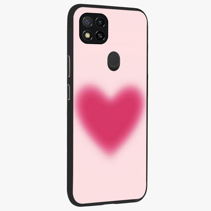 Pink Aura Heart Glass Case upright view showcasing romantic heart artwork with soft pastel theme.