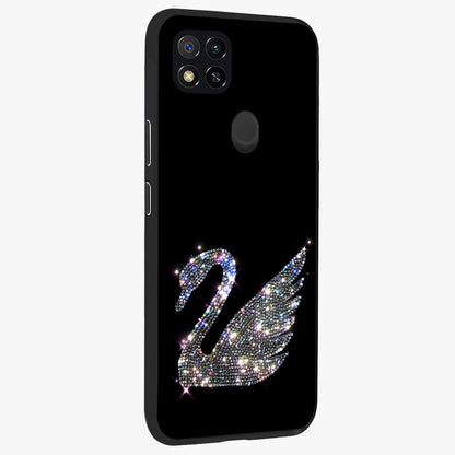 Starlit Swan Grace Glass Case upright view showcasing beautiful swan artwork with peaceful night themed design.