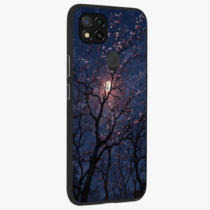 Twilight Sakura Serenade Glass Case upright view showcasing beautiful cherry blossom artwork with serene evening theme.