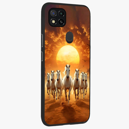 Wild Sunset Majesty Glass Case upright view showcasing dramatic sunset artwork with bold nature theme.