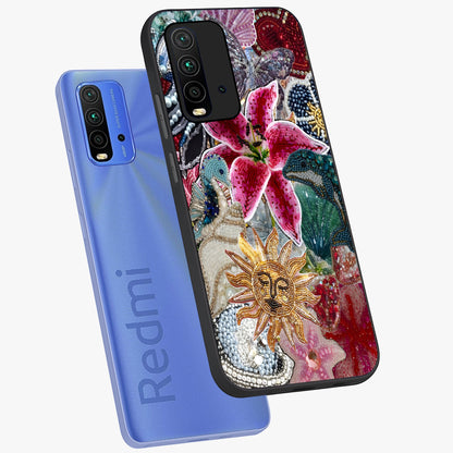Beaded Garden Fantasy Glass Case displayed in angled mockup highlighting fantasy inspired floral bead pattern.