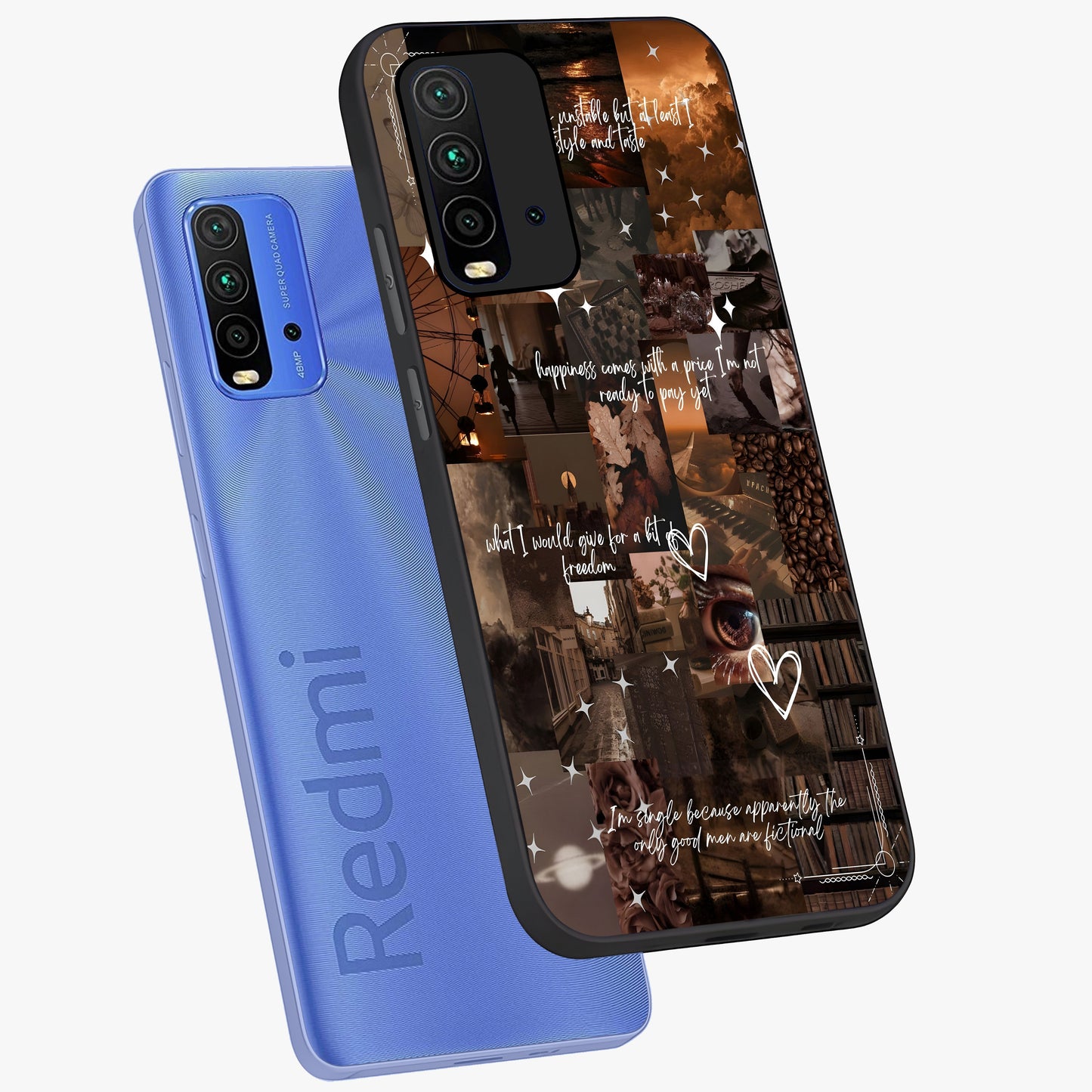 Bittersweet Aesthetic Chaos Glass Case displayed in angled mockup highlighting expressive abstract artwork and edgy aesthetic theme.