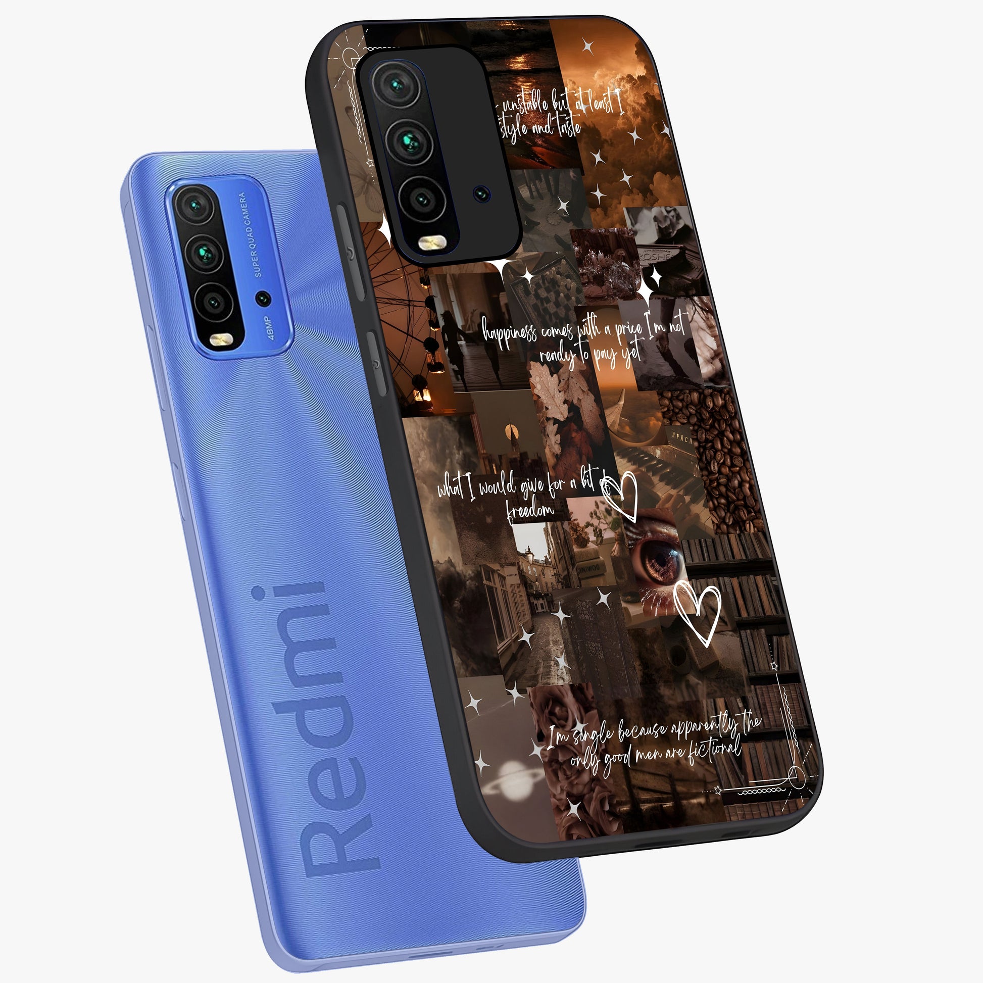 Bittersweet Aesthetic Chaos Glass Case displayed in angled mockup highlighting expressive abstract artwork and edgy aesthetic theme.