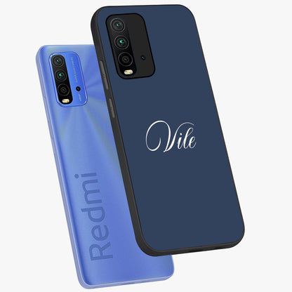Blue Vintage Floral Pattern Glass Case showing flat back view with elegant vintage floral artwork and glossy glass finish.