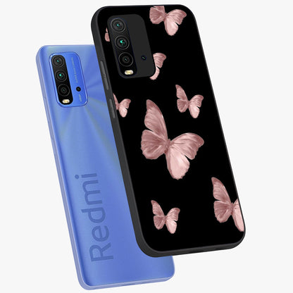 Butterfly Pattern Glass Case displayed in angled mockup highlighting delicate butterfly design and aesthetic pattern style.