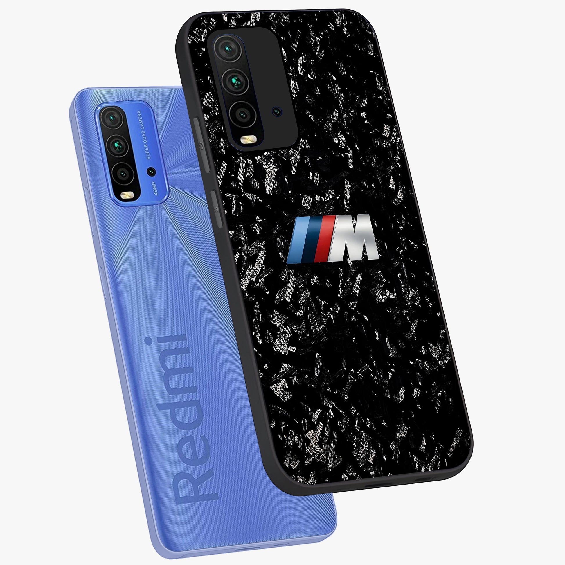Carbon Speed Mark Glass Case displayed in angled mockup highlighting racing inspired carbon design and sleek aesthetic style.