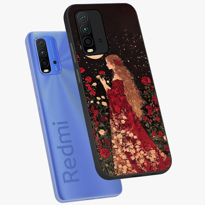 Crimson Dreams Glass Case displayed in angled mockup highlighting soft crimson aesthetic design with artistic theme.